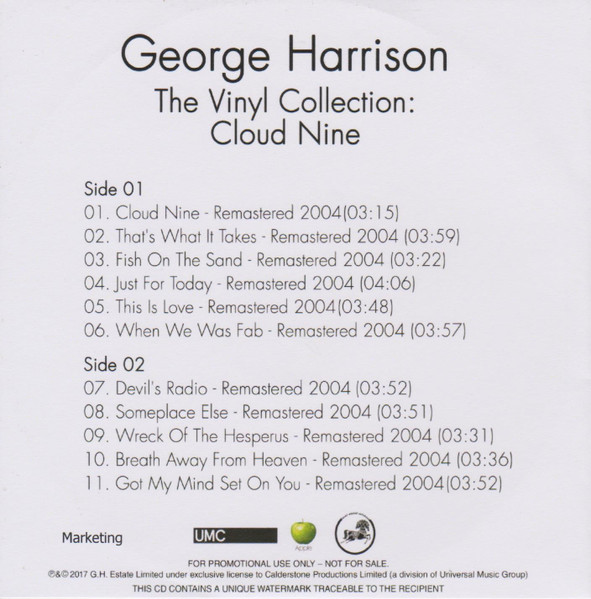 George Harrison — The Vinyl Collection: Cloud Nine cover