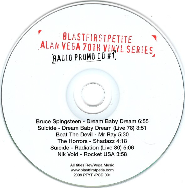 Various — Blast First Petite Alan Vega 70th Vinyl Series Radio Promo CD #1 cover