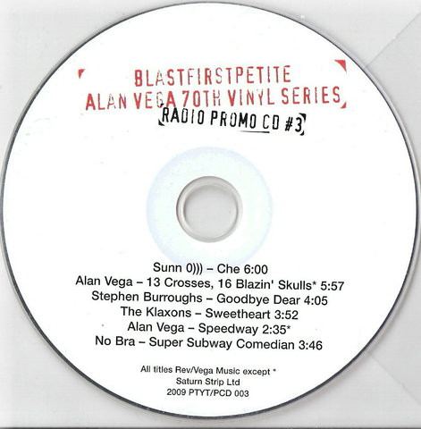 Various — Blast First Petite Alan Vega 70th Vinyl Series Radio Promo CD #3 cover