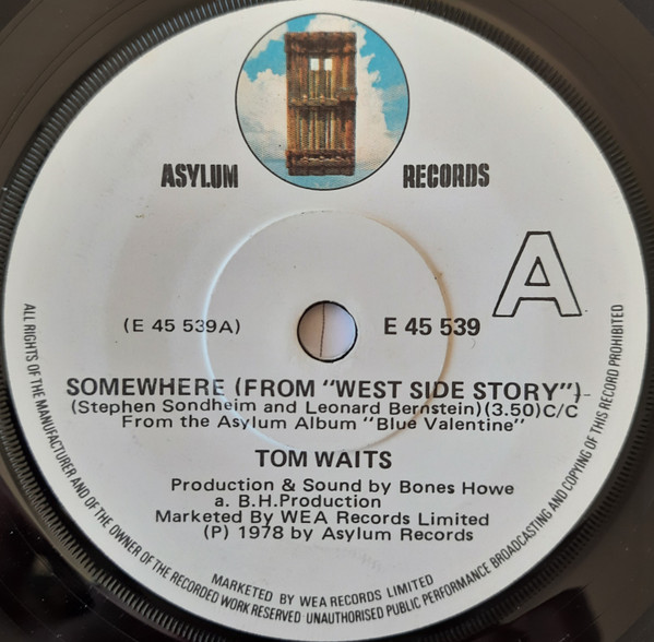 Tom Waits — Somewhere (From "West Side Story") cover