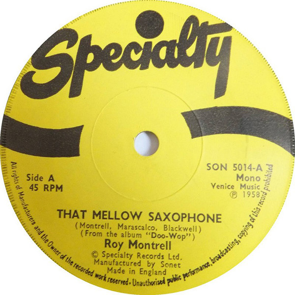 Roy Montrell / King Perry — That Mellow Saxophone / Animal Song cover