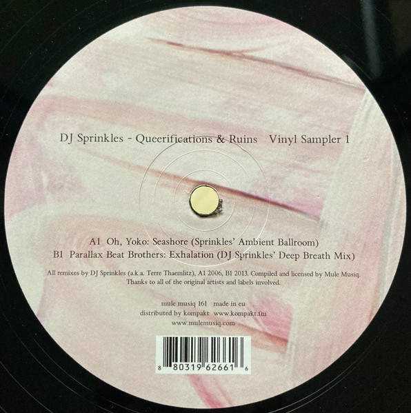 DJ Sprinkles — Queerifications & Ruins Vinyl Sampler 1 cover