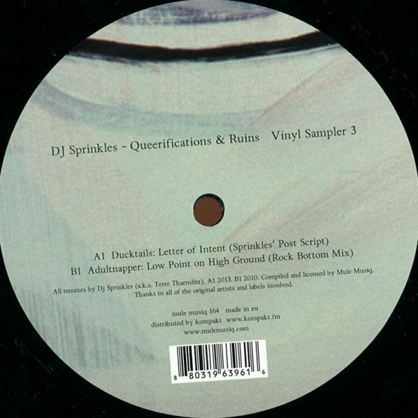 DJ Sprinkles — Queerifications & Ruins Vinyl Sampler 3 cover