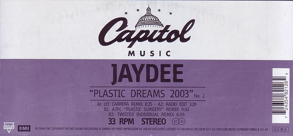 Jaydee — Plastic Dreams 2003 (Vinyl 2) cover