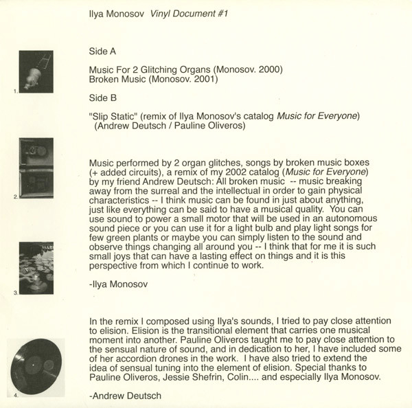 Ilya Monosov — Vinyl Document #1 cover