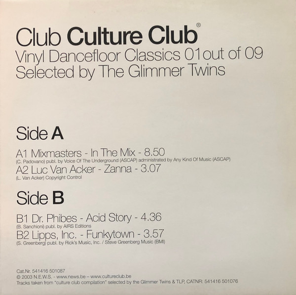 Various — Club Culture Club - Vinyl Dancefloor Classics 01 Out Of 09 cover