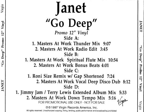 Janet Jackson — Go Deep (Promo 12'' Vinyl) cover