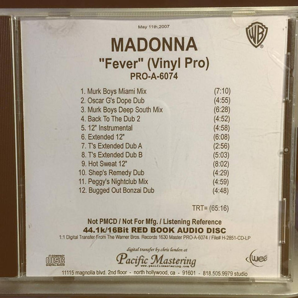 Madonna — Fever (Vinyl Pro) cover